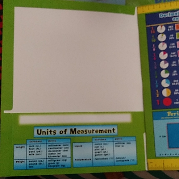 NWT Math Reference Four-Pocket Folder - Picture 2 of 8
